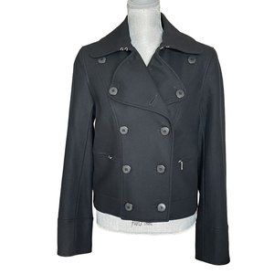 Maxime Wool Pea Coat - Size 10 - Double Breasted Jacket - Zipper Pockets